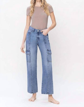 Vervet By Flying Monkey - Calça Jeans Cargo de Cintura Alta