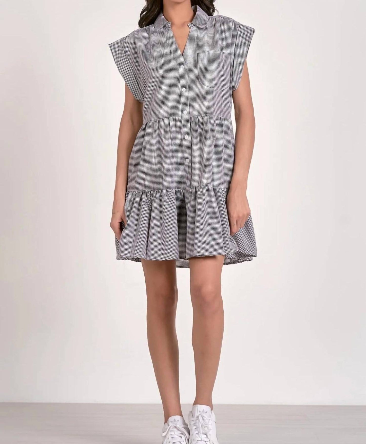 Elan - Cap Sleeve Seersucker Dress