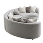 Ivria Boucle Sectional Sofa With 9 Pillows - Gray
