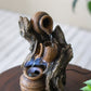 Decorative 3 Tier Water Fountain With Pot Design - Brown