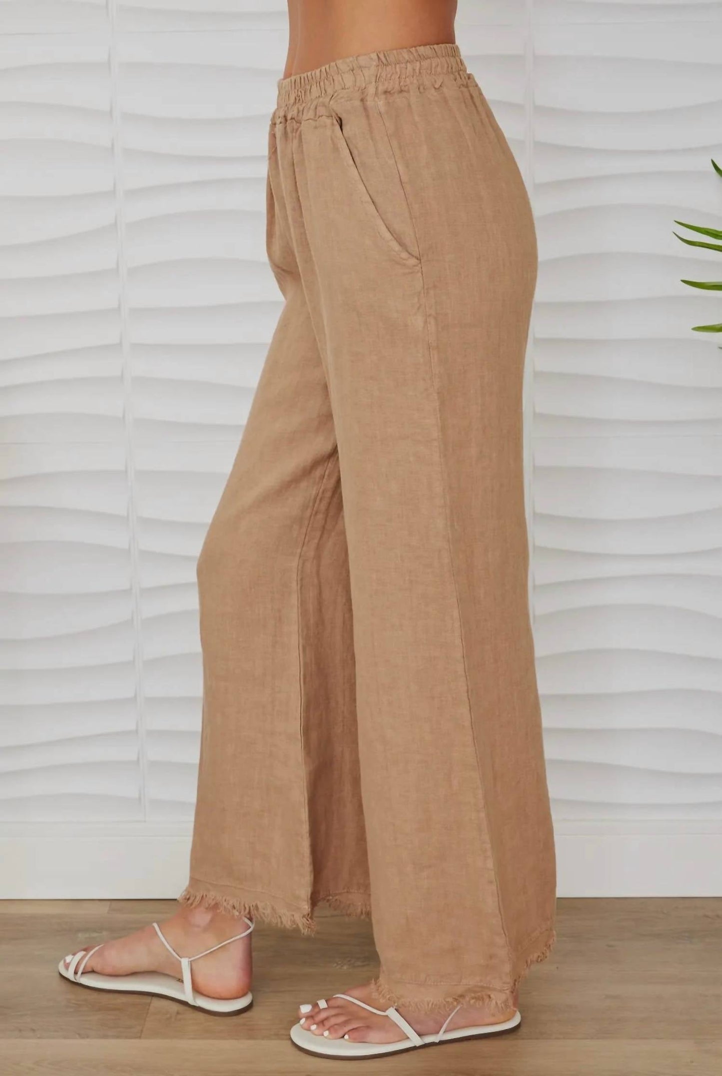Milio Milano - Tina Linen Distressed Hem Pants