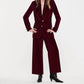 Frame - Cropped Velvet Wide Leg Pant
