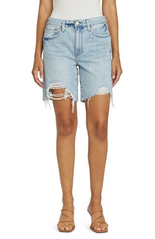 Pistola Kelly Distressed Denim Shorts - Light Wash