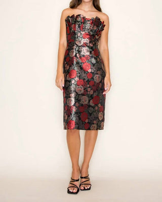 B.Right - H-line Ruffled Tube Midi Dress