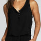 Chaser - Heirloom Wovens Cropped Snap Front Racerback Henley