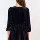 Lalavon - Velvet Bow Long Sleeve Mini Dress
