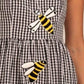Rosa Clothing - Embroidered Pleated Hem Dress