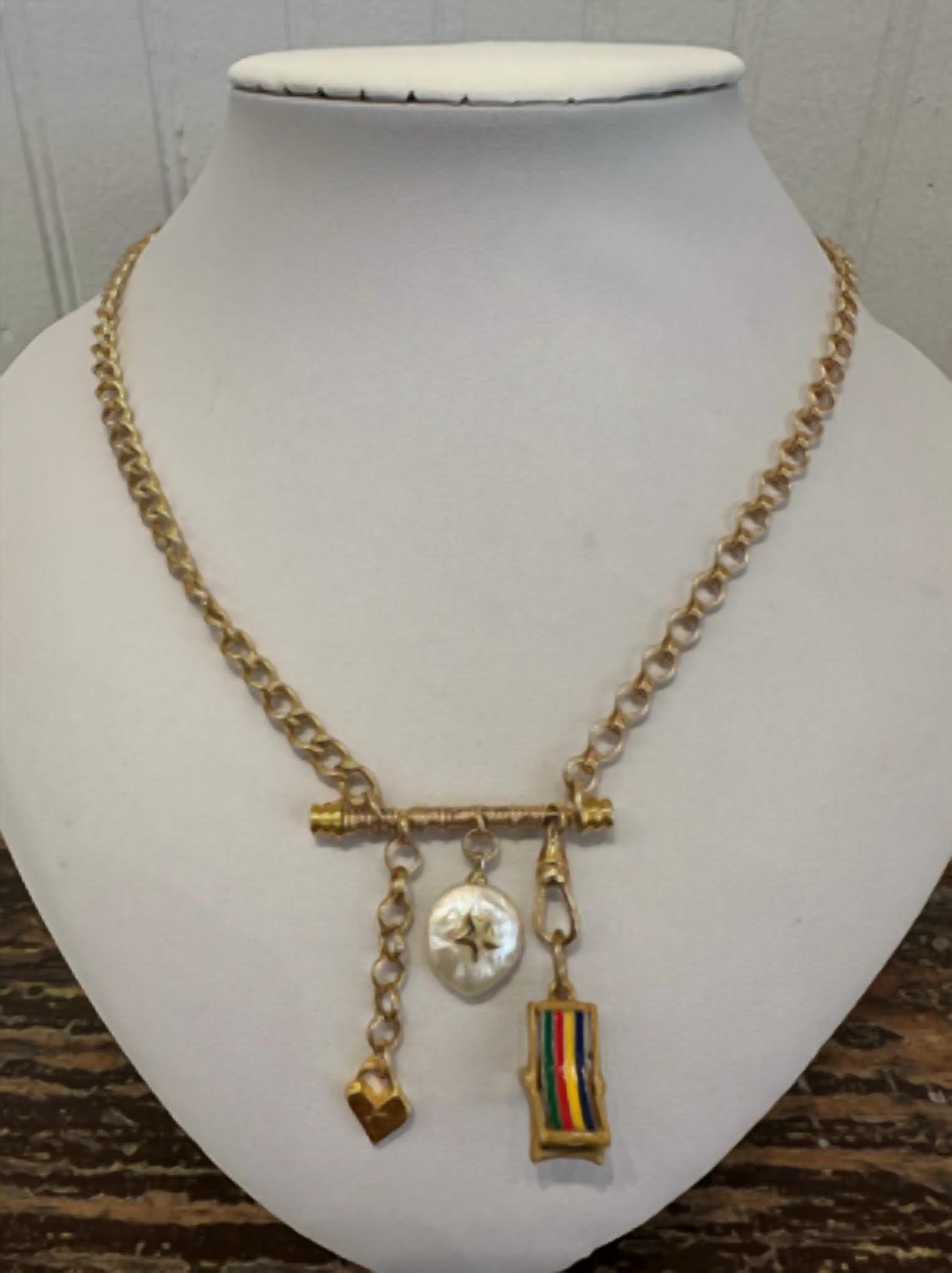 Azi Rasson - Women's 20n Beach Chair Heart Locket Star Necklace