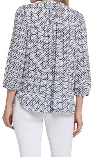 Nydj - Blusa Pintuck com manga três quartos