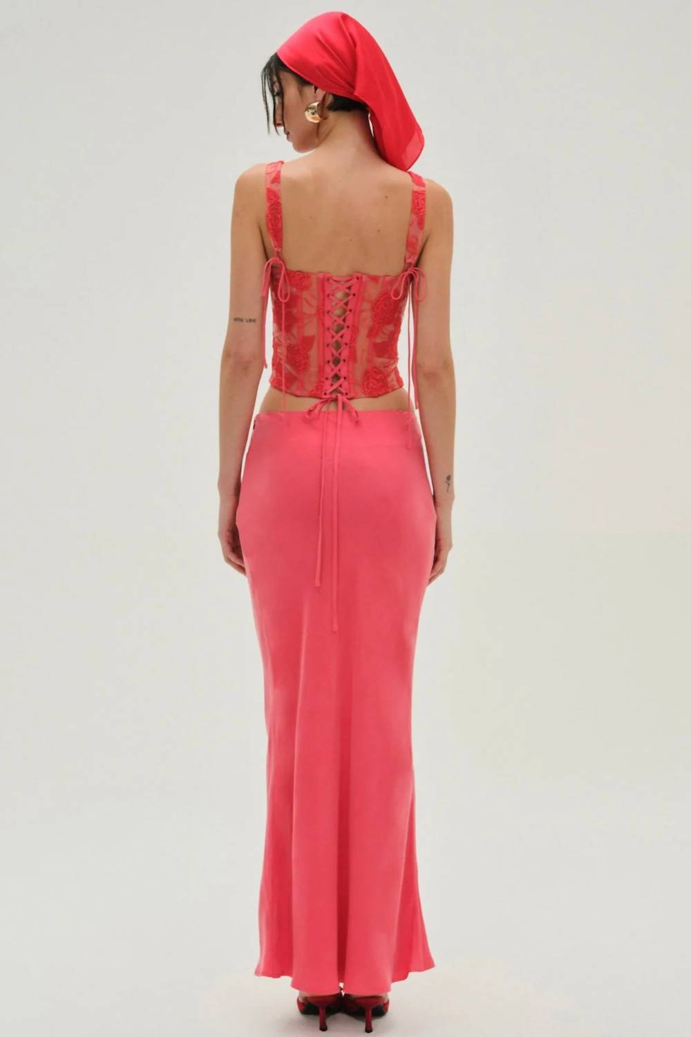 For Love & Lemons - Embroidered Roses Corset Top