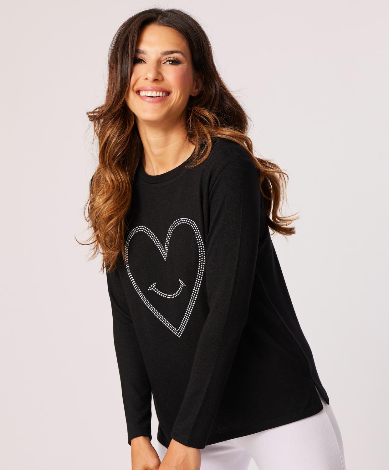 French Kyss - Heart Scoop Neck Top