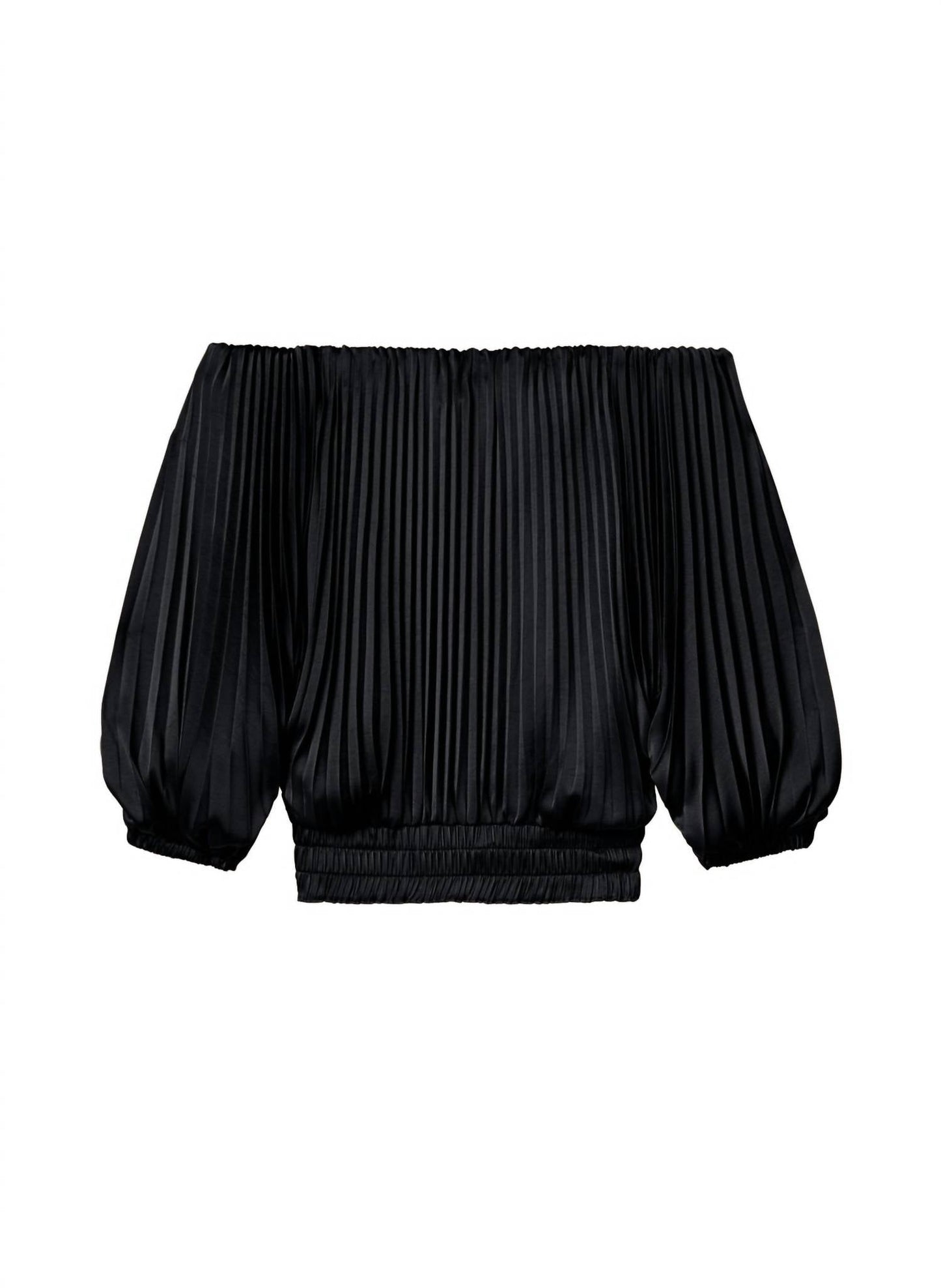 A.L.C. - Sienna Satin Pleated Off Shoulder Top