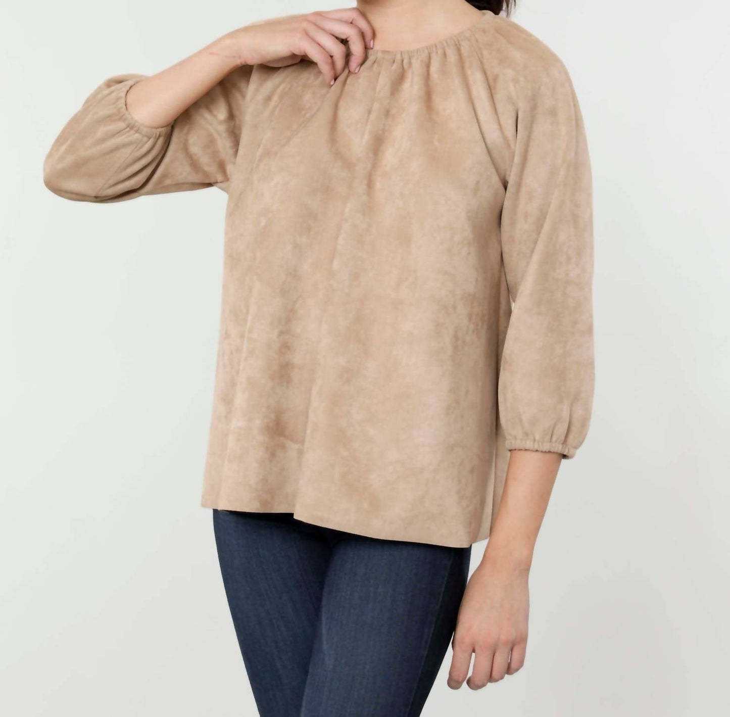 Dolce Cabo - Faux Suede Peasant Top