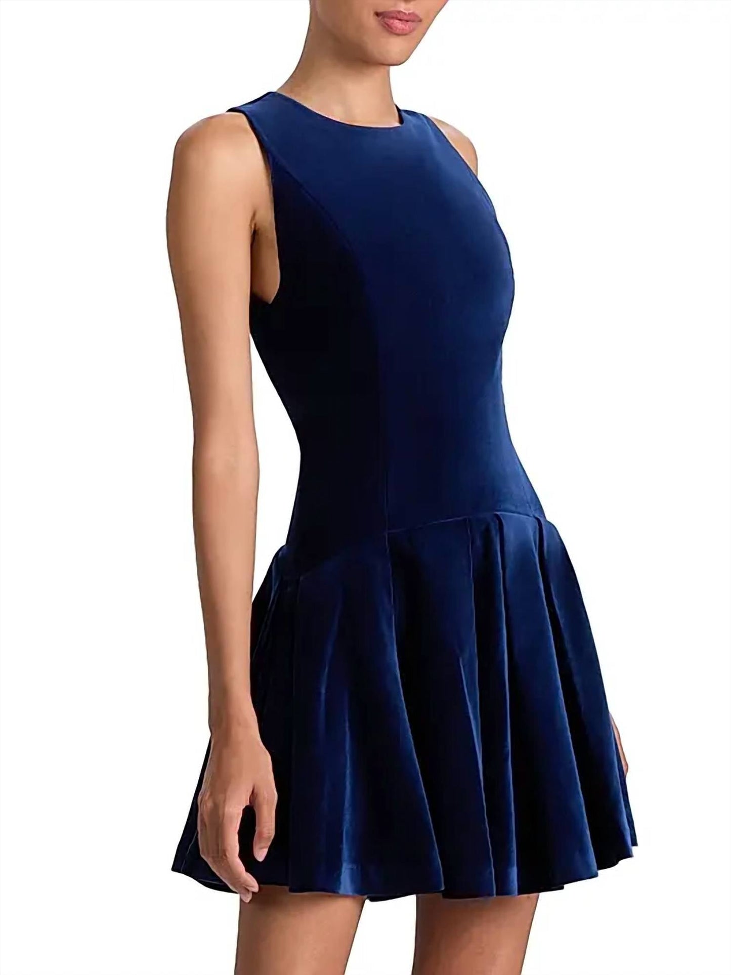 Alice + Olivia - Adley Velvet Drop-waist Mini Dress