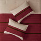 7 PC Pieced Faux Suede Comforter Set Red Cal King