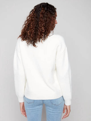 Charlie B - Cherry Fuzzy Drop Shoulder Sweater