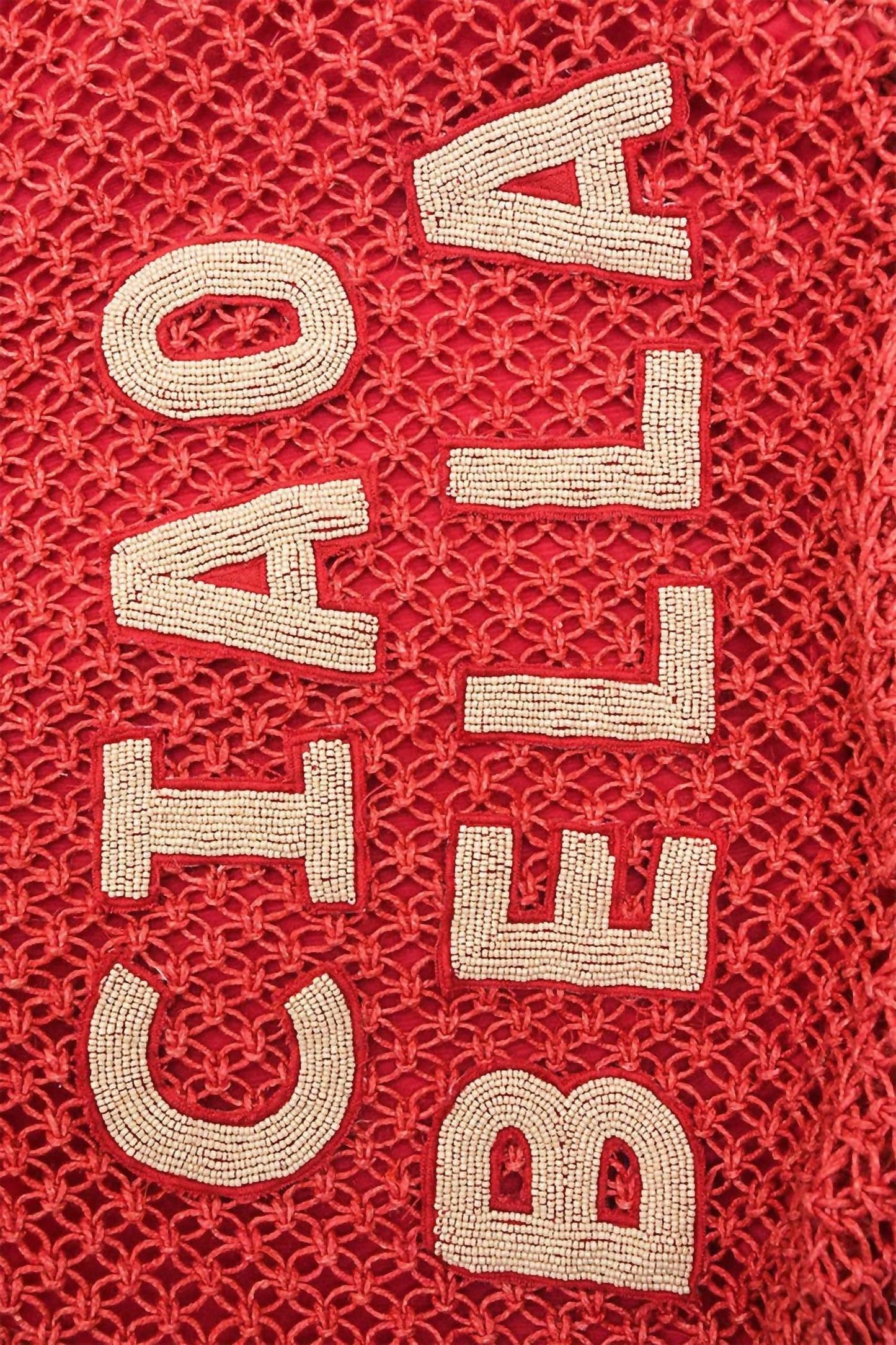 America & Beyond - Women's Ciao Bella Beaded Macrame Jute Tote Bag