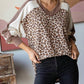7Th Ray - Animal Print Vneck Pullover Top