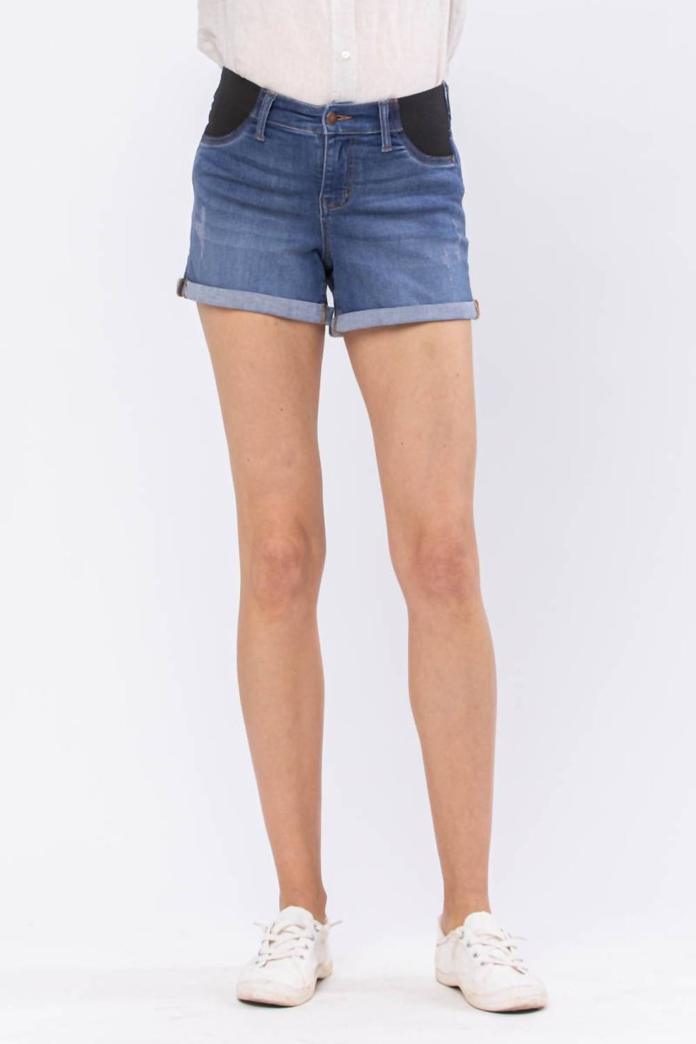 Judy Blue - Mid-rise Cuffed Comfort Waist Maternity Shorts