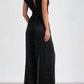 Elan - Low V-neck Sleeveless Jumpsuit