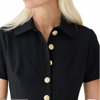 J.Crew - Vestido tubinho com gola em mistura de lã bi-elástica