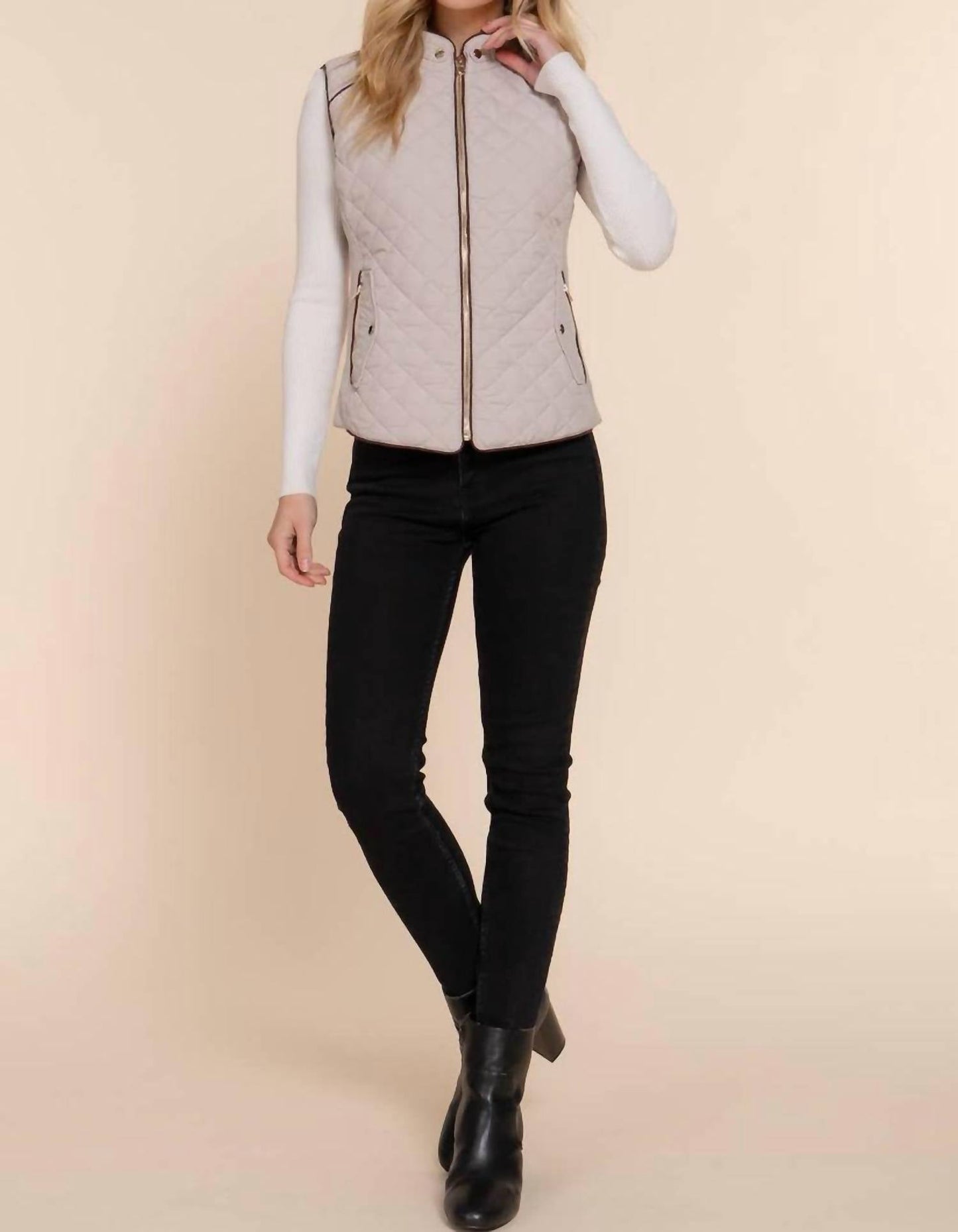 Active Usa - Quilted Zip Up Vest