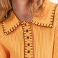 &Merci - Collared Ribbed Sweater With Contrast Stitch