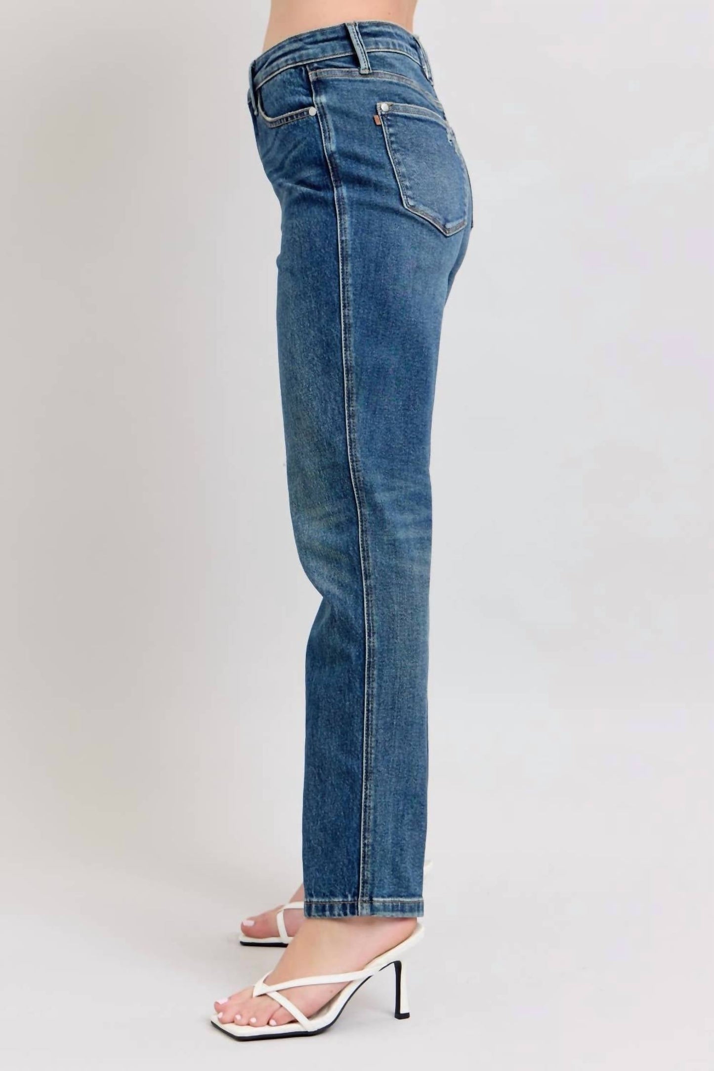 Judy Blue - High Waisted Rigid Magic Non-destroy Straight Jeans