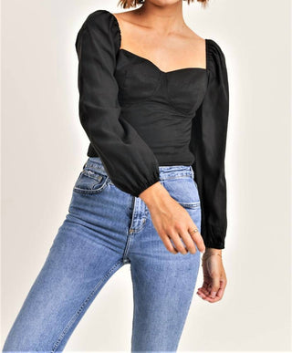 Reset By Jane - Abby Long Sleeve Crop Bustier Top