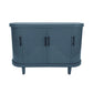Curved Sideboard Wooden Console Table With 4 Doors And Adjustable Shelves For Living Room - Blue