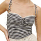 Reformation Larry Gingham Smocked Cami in April Check  Size 10
