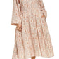 Vince Dahlia Print Long Sleeve Midi Dress in Lotus Shell, Size 1X
