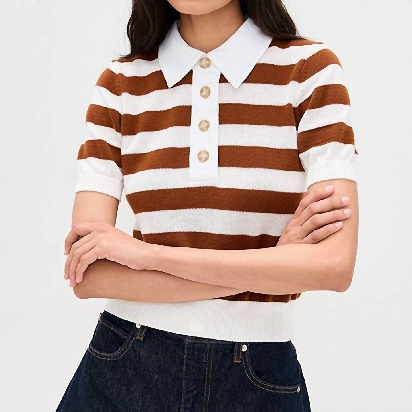 Frame - Women's The Bold Stripe Polo Shirt