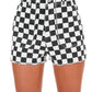 Papermoon - Got Your Number Checker Denim Shorts
