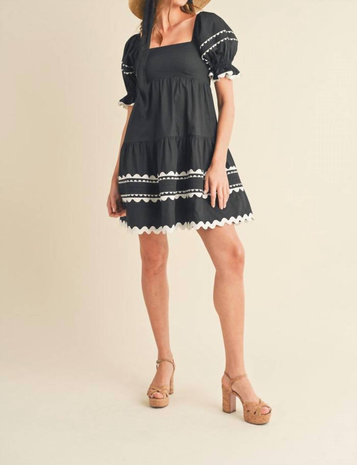 &Merci - Grace Ric Rac Babydoll Mini Dress