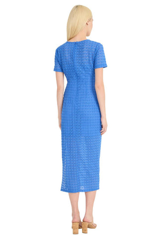 Donna Morgan - Short Sleeve Regatta Lace Midi Dress