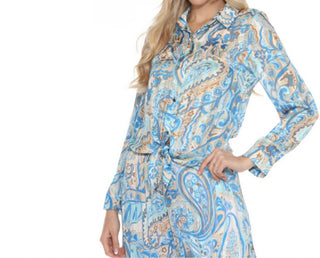 Azi - gravata frontal com estampa paisley