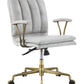 Damir Vintage Top Grain Leather Office Chair - Antique White