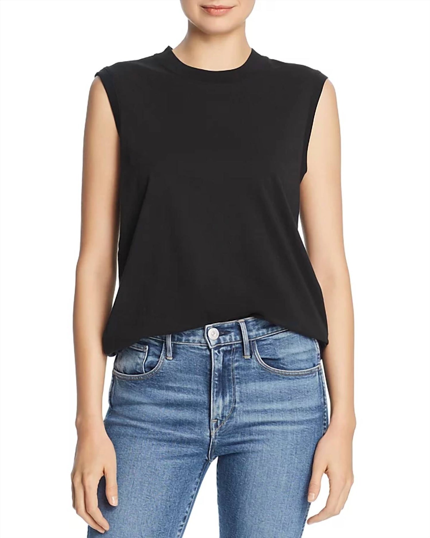Atm - Silk Crew Neck Muscle Top
