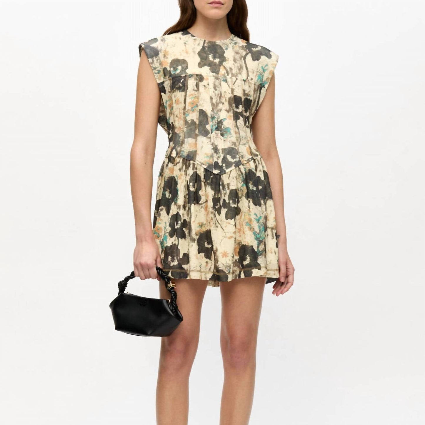 Ganni - Marl Mesh Corset Mini Dress