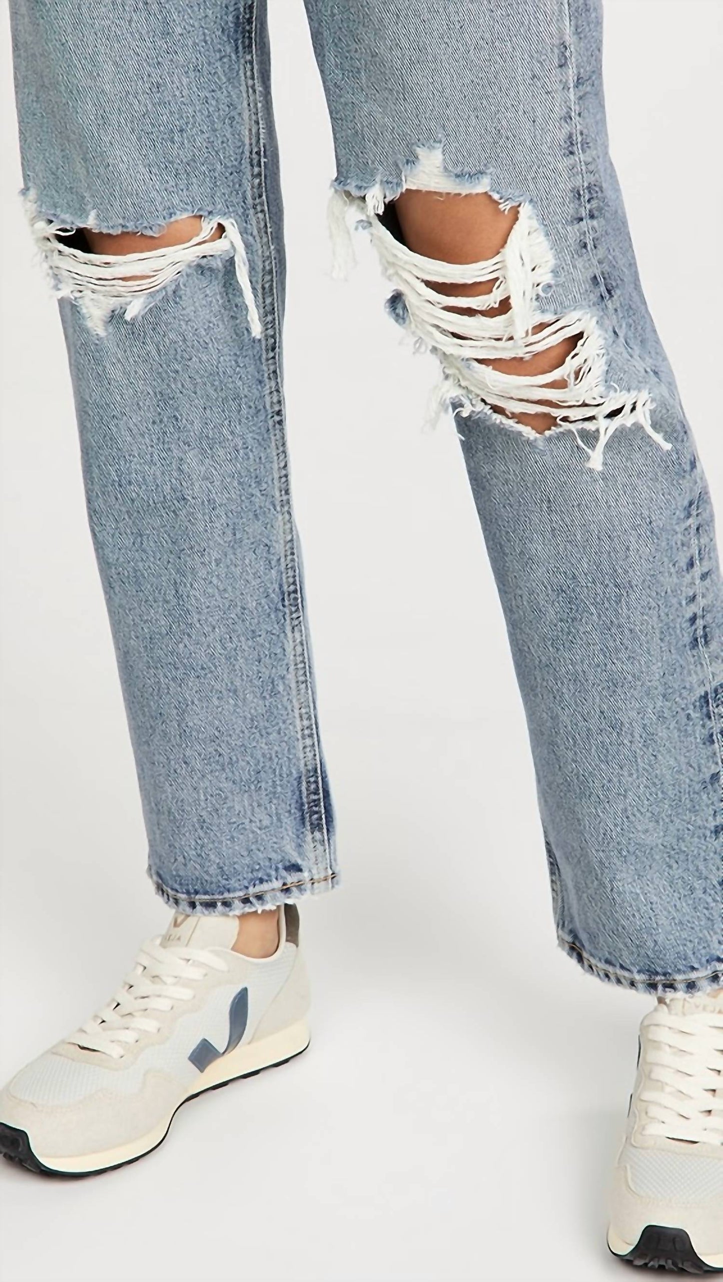 Agolde - 90's Pinch Waist Ripped High Rise Straight Jeans