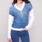 Charlie B - Drop Shoulder V Neck Sweater