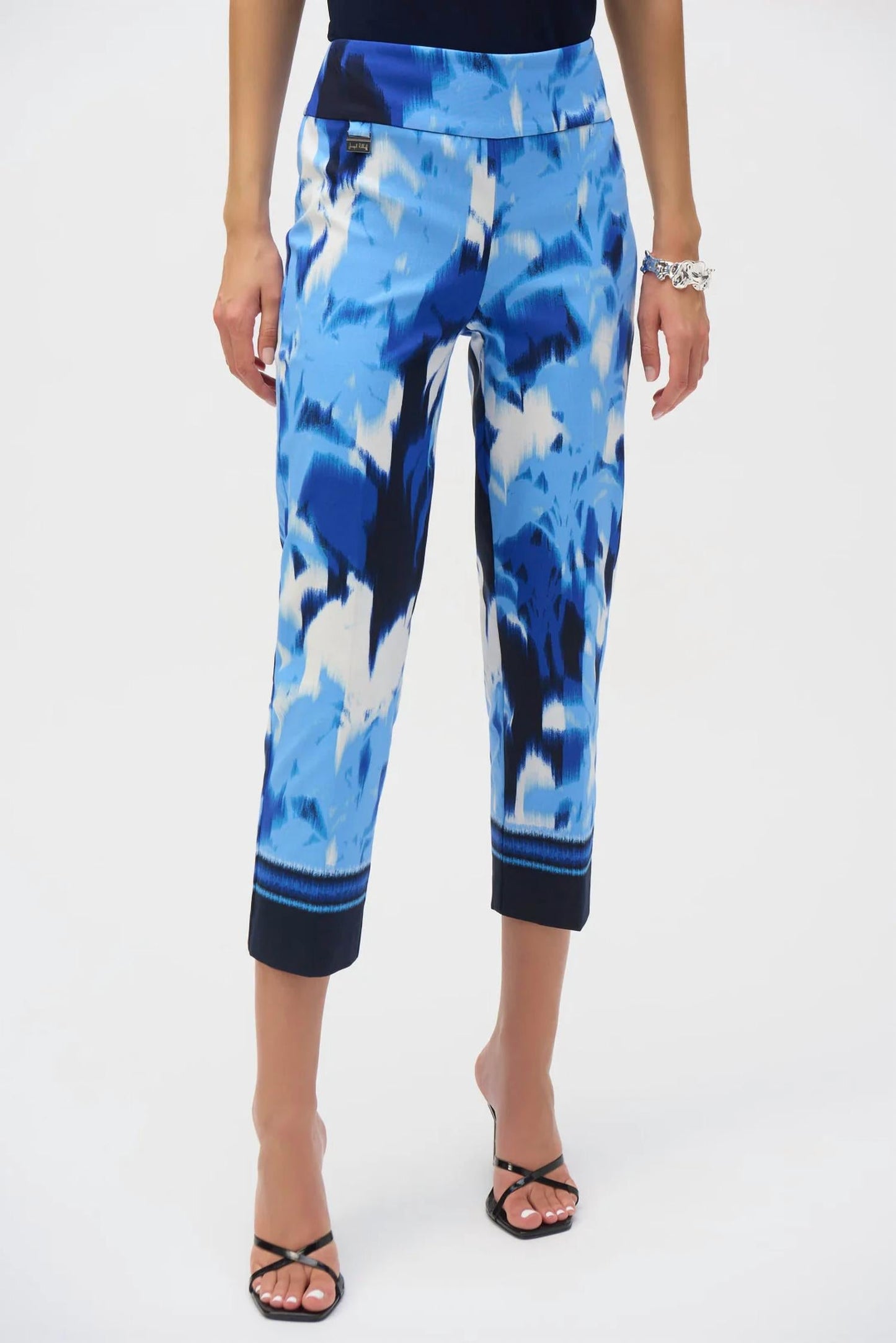 Joseph Ribkoff - Tropical Print Pull On Cropped Pants