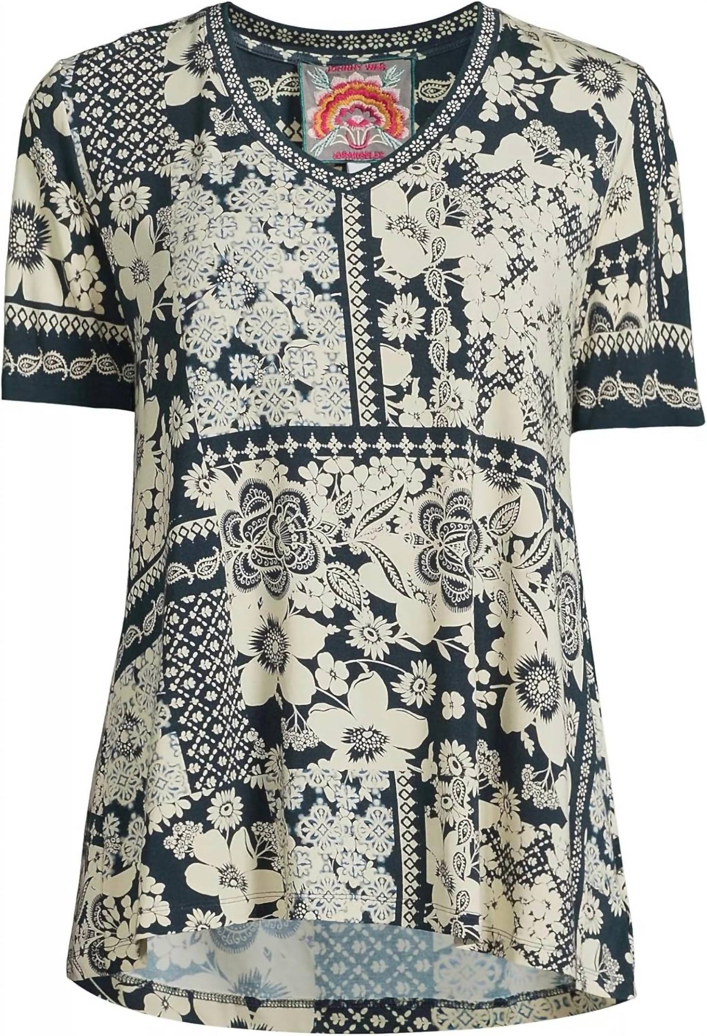 Johnny Was - Janie Favorite Short Sleeve V-Neck Swing Tee