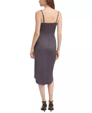 Guess - Cowl Neck Drape Midi Satin Dress
