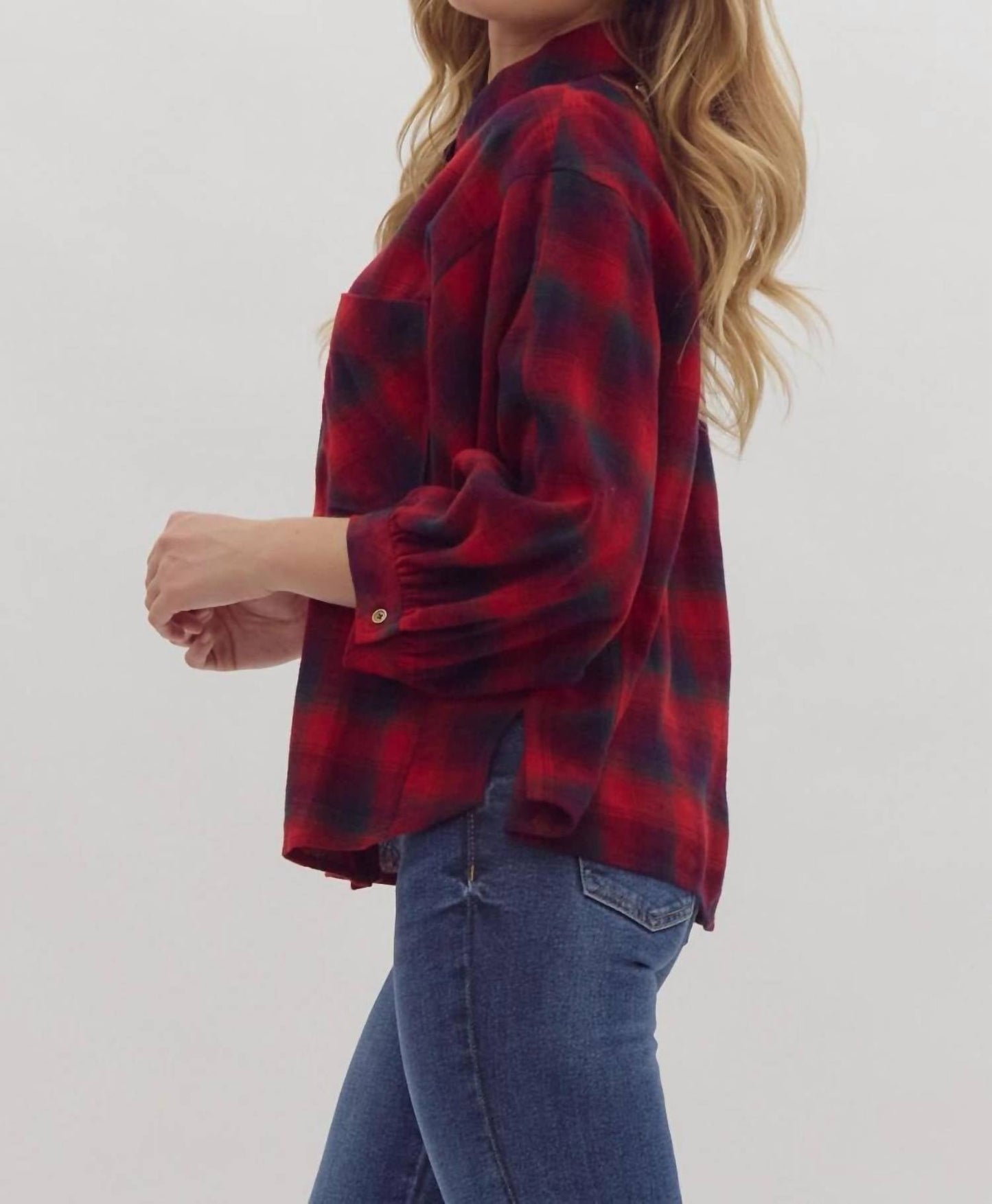 Entro - Plaid Button Up Top