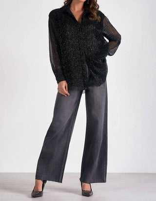 Elan - Blusa oversized de manga comprida