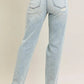 Trendsi - Judy Blue Full Size Mr Repair Stitch Detail Destroy Single Cuff Bf Jeans Plus Size