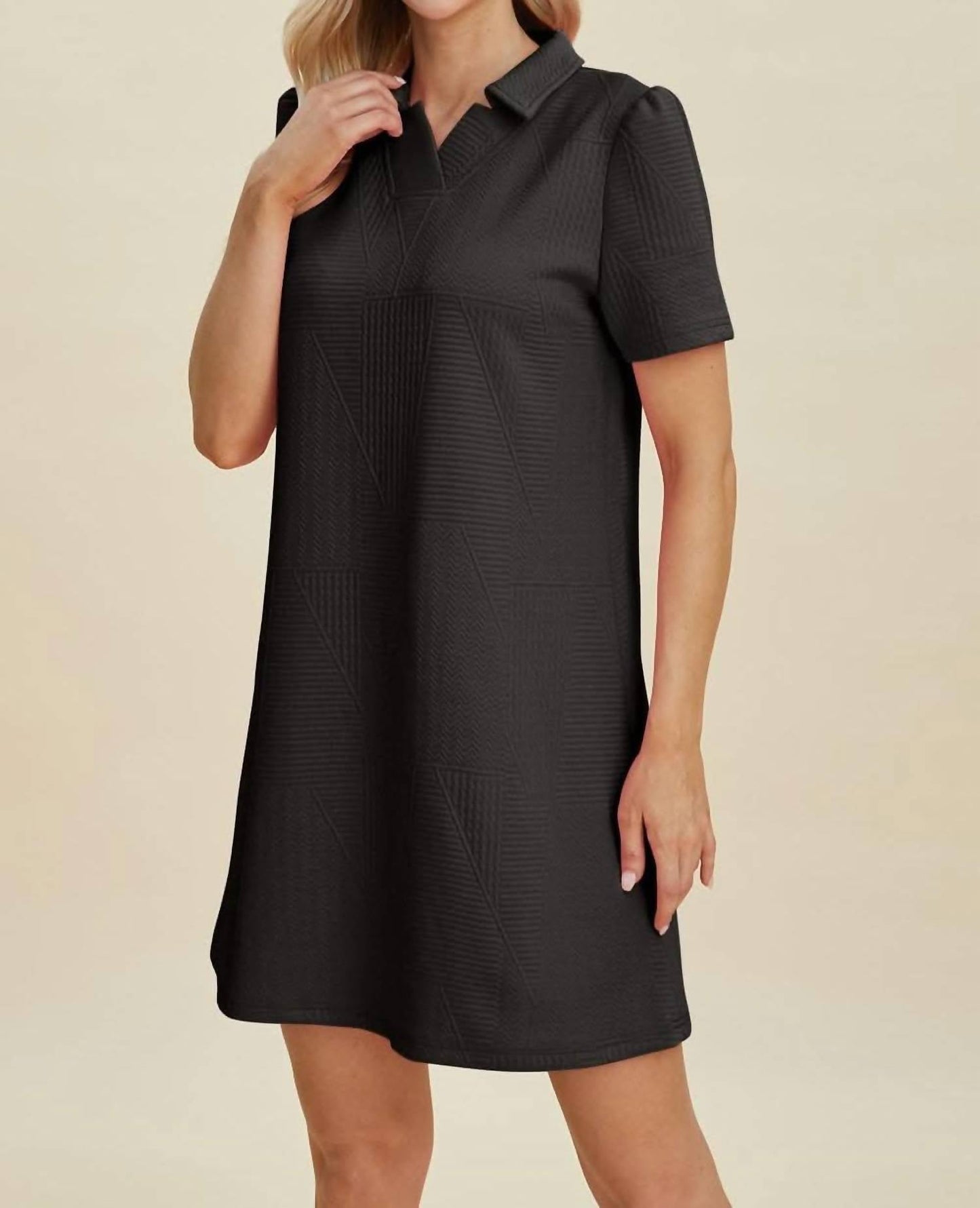 Double Take - Textured Short Sleeve Dress