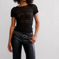 Free People - Angelina Lace Short Sleeve Tee